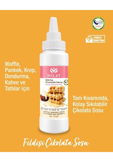 Beyaz Tatlı Sos 300 G - Waffle & Krep & Pankek & Tatlı & Dondurma Sosu