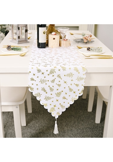 Sones Noel Masa Dekorasyonu Bronz Masa Örtüsü Tatil Dekorasyon Malzemeleri Golden Tree Diğer