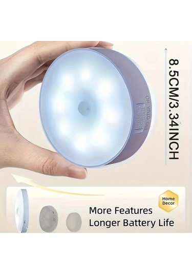 Dashanshop 3 Adet Hareket Sensörlü Gece Lambası Dolap Banyo Merdiven Işığı Sıcak Beyaz Sıcak Beyaz/3-3 Adet