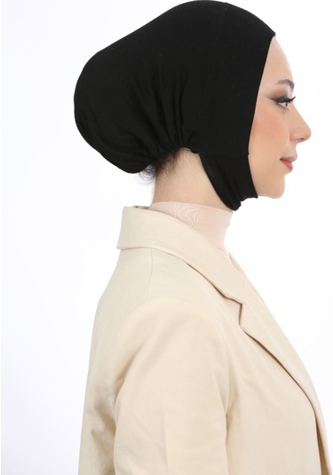 Kadın Tesettür Geniş Hacimli Pratik Ense Ve Çene Altından Geçmeli Kaymayan Bone Haki Çeneli Bone Haki