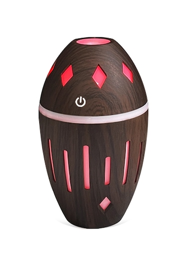 Ruicoo Masaüstü Ultrasonik Nemlendirici, 300ml, Uyumlu Koku Yağı Dağıtıcı, Renkli Gece Lambası, Usb İle Hızlı Kurulum, Derin Ahşap Desenli