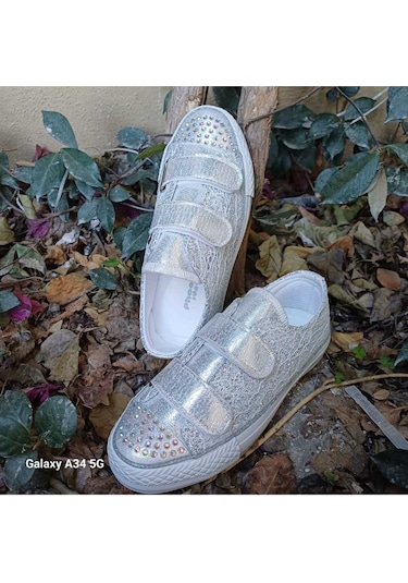 Scarpe Magiche Gümüş Peri Işıltılı Sneaker 31-35 Numara Arası Işıksızdır Gümüş