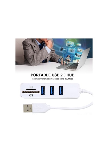 Mufunye Usb 2.0 Çok İşlevli Hub: 480mbps Hızlı Aktarım, Mouse Klavye Desteği Ve Sd/micro Sd Kart Okuyucu - Taşınabilir Abs Malzeme