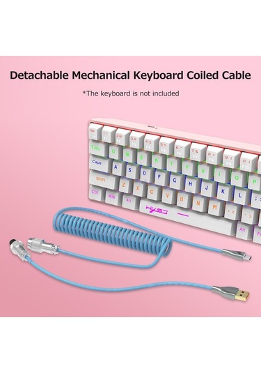 Novahub Usb'den Type-c'ye Kıvrımlı Kablo - Hxsj Mekanik Klavye Sarmali, Metal Havacılık Konnektör, Mor Nylon Örgülü