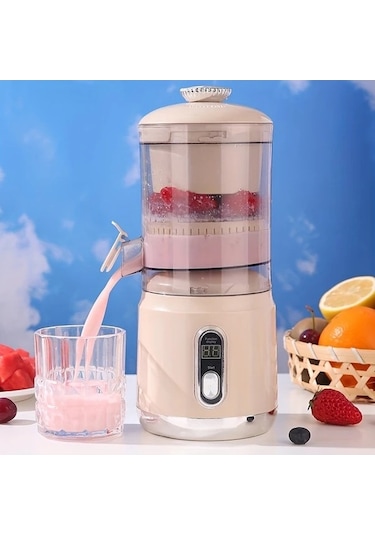 Fastbuy Sinuoshop Bej Usb Şarjlı Kablosuz Meyve Sıkacağı, Ayrılabilir Kapak, Ev Kullanımı İçin Bej