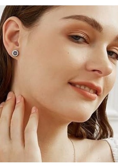 925 Ayar Gümüş Topaz Zirkon Taşlı Küpe Gümüş