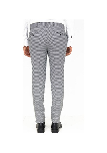Wessi Kaz Ayağı Desenli Slim Fit Gri Erkek Pantolon Gri