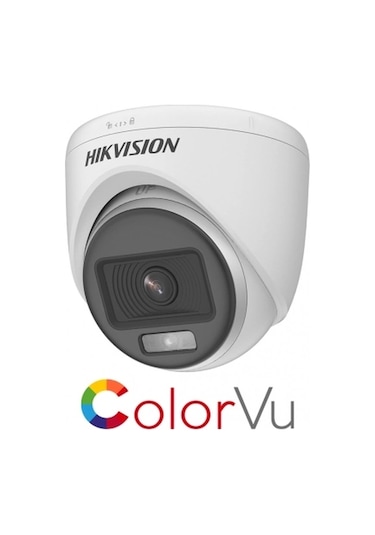 Ds-2ce70df0t-lpfs 2mp 2.8mm Lens 20mt. Colorvu Hibrit Ir Dome Kamera - Dahili Mikrofon