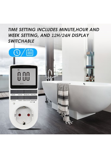 Leezsing Büyük Ekranlı Zamanlayıcılı Priz - Mutfak Ve Ev Kullanımı İçin Elektronik Zamanlayıcı, Eu/uk/us Uyumlu