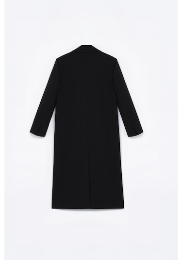 Kadın Siyah Oversize Uzun Ceket Siyah