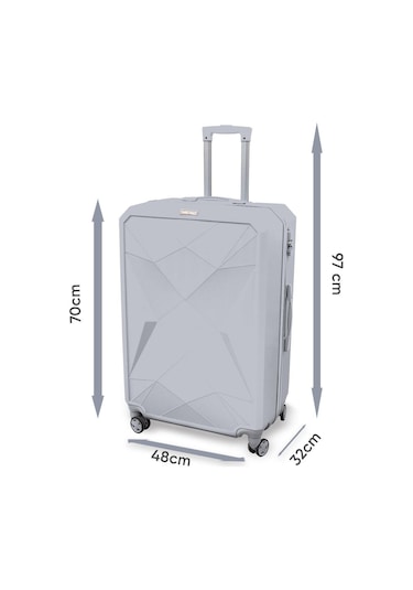 Coral High Diamond Abs Siyah Büyük Boy Valiz 16603