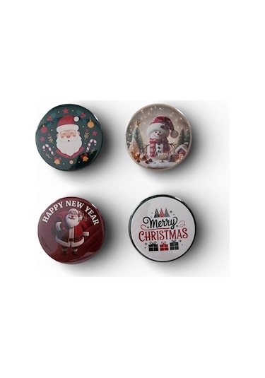 Yılbaşı Buzdolabı Magnet Seti No: 3 4 Adet Magnet