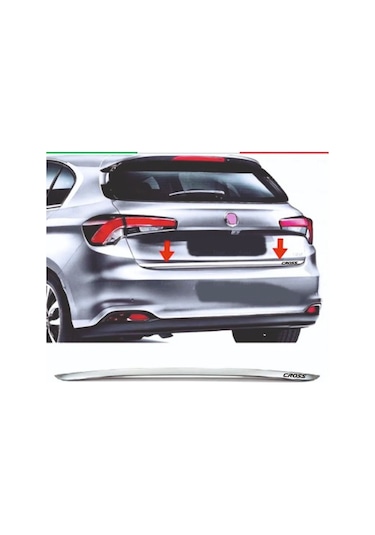 Fiat Egea Cross 2016+ Krom Yazılı Bagaj Alt Çıtası Paslanmaz Çelik