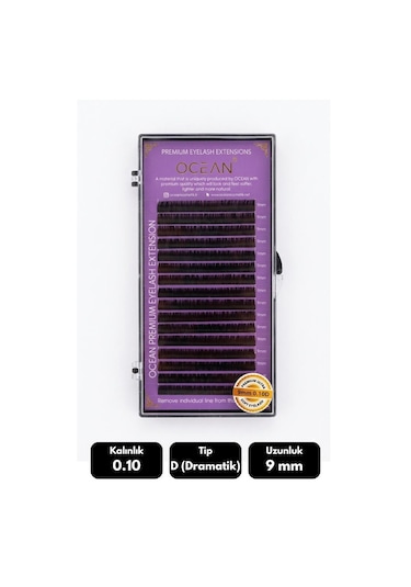 Ocean 0.10d Dramatik Kıvrım 9 Mm Soft Eyelash Doğal İpek Kirpik 16'lı