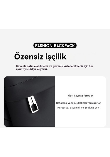 Şık Dokulu Eşkenar Dörtgen Sırt Çantası-siyah Siyah