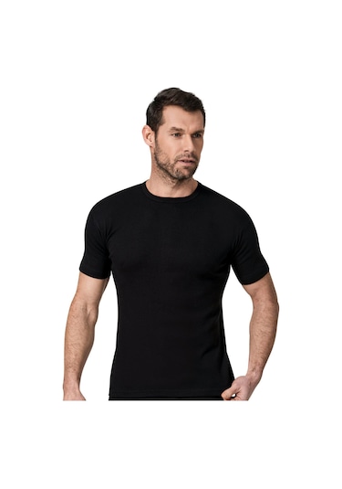 Namaldi Erkek Ribana O Yaka İnce Biyeli Fanila 3'lü Paket - 111 Siyah