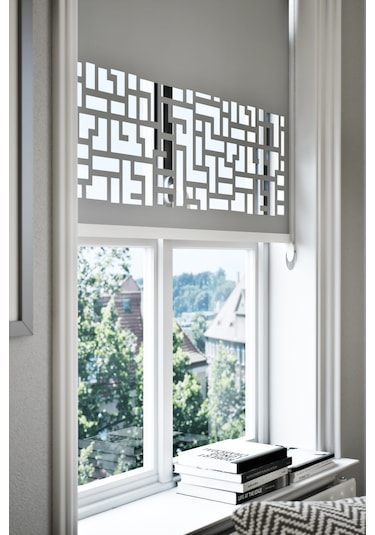 Lazer Kesim Mat Stor Perde, Lazer Kesimli Klasik Serisi, C-3005 Gri Renk Gri