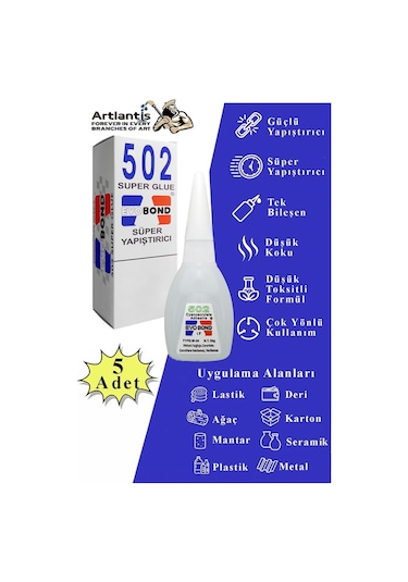 502 Japon Yapıştırıcı 5 Adet 20 Gr Hızlı Yapıştırıcı Evobond 502 Süper Yapıştırrıcı Orjinal Seramik Plastik Metal