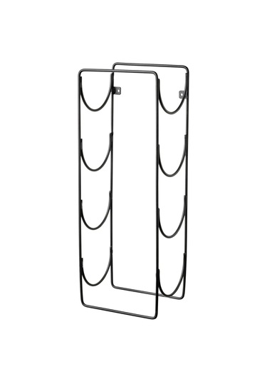 4 Bölmeli Metal Şaraplık 13x45x16 Cm Duvara Monte Şarap Rafı Ikea