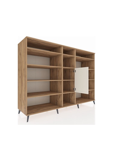 Kronos Dolap 12 Raflı Tek Kapaklı 220x59x163 Çam-aytaşı/çam Çam-aytaşı/çam