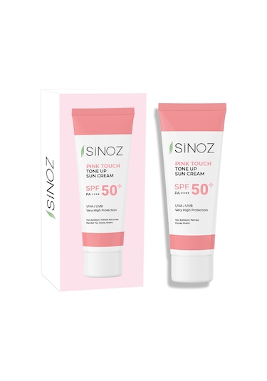 Sinoz SPF50+ Pink Touch Ton Eşitleyici Pembe Yüz Güneş Kremi PA++++ 50 ML