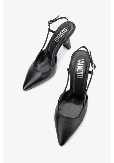 Valmenti Zirkon Kadın Siyah Hakiki Deri Topuklu Ayakkabı 453 2800 Bn Ayk Y24 Siyah