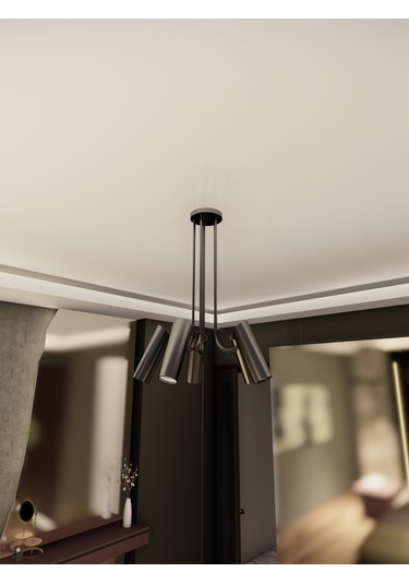 Lyra Siyah Minimalist 5 Li Spot Avize Gu10 Duylu