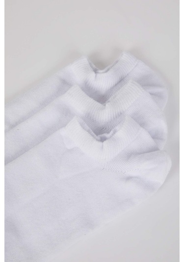 Defacto Erkek Pamuklu 3lü Sneaker Çorabı K4595aznswt1 Beyaz-wt1