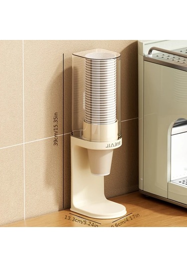 Fochsia Büyük Krem Beyaz Bardak Dağıtıcı, Ev Ofis Hastane Spor Salonu İçin Bardak Askılığı Saklama Ünitesi Krem Beyaz