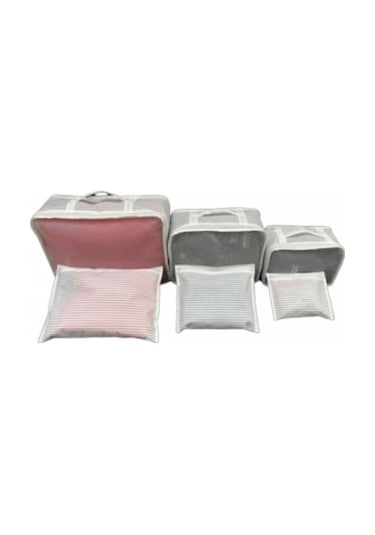 Alas Valiz Bavul İçi Çizgili Düzenleyici Organizer 6'lı Set
