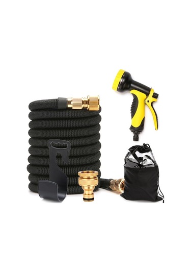 Genişleyebilir Bahçe Hortumu - 7.5m Sarı, Avrupa Standart Bağlantılı