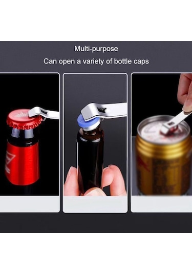 Taşınabilir Oral Sıvı Şişe Açıcı Paslanmaz Çelik Çok Fonksiyonlu Kapak Açıcı Gümüş Gümüş