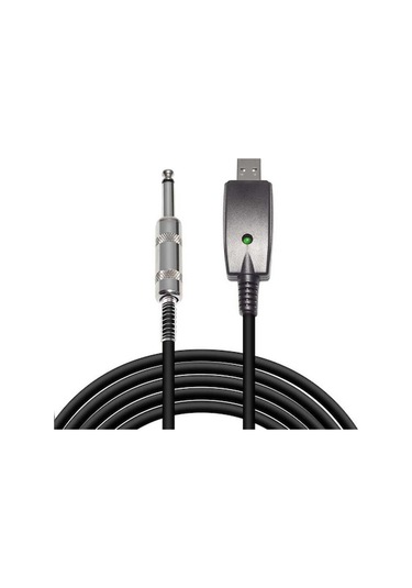 Gitar Usb-audio Kablosu 6.35mm Bağlantı, 2.8m Uzunluk, Windows/macos Uyumlu, 16bit 48khz Ses Kalitesi, Plug & Play