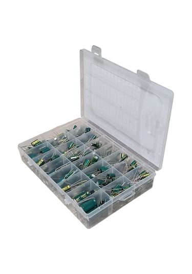 Elektrolitik Kondansatör Seti 24 Çeşit 326 Adet - Şeffaf Kutulu