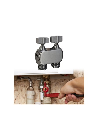 Suntek 1in 2 Out Çift Kontrol Vanası Çok Fonksiyonlu Gri