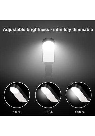Suofeng Dokunmatik Anahtar Çift Renk Ayarli 3000-6000k Usb Şarjlı Klips Işığı - Portatif Okuma Lambası Yatak Odası Kitap Lambası Siyah