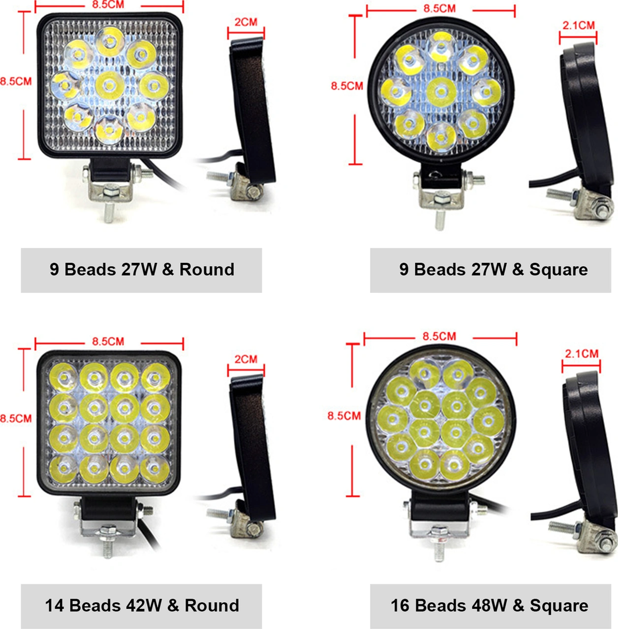 Fosenze Mini Dairesel 9 Perya 27w Led Araç Işığı - 10-35v Dc Çalışma Lambası Diğer