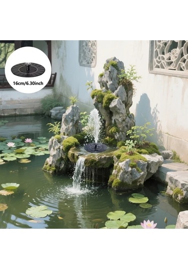 Besthome1 16cm Güneş Enerjili Yüzen Çeşme Pompası Kuş Banyoları Göller Akvaryumları Oksijenlendirici Bahçe Dekoru