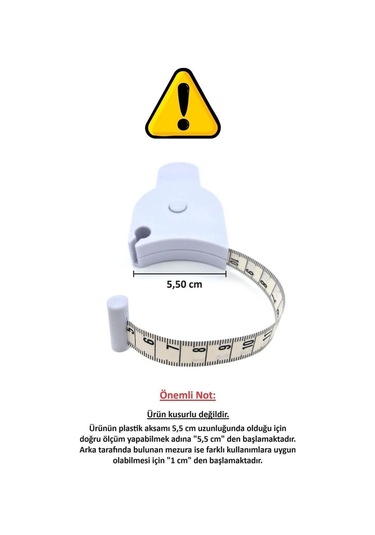 Baş Ve Vücut, Kafa Çevresi Ölçüm Aleti Bel Ölçme Metresi Mezura Terzi Ölçü Metresi Ergonomik 1.52 M