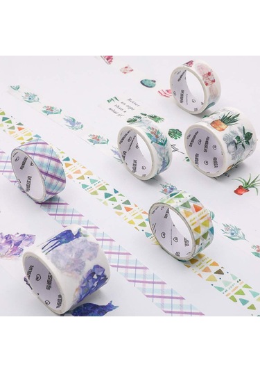 Lichen Washi Bant Set 4 Rolls 30mm 15mm 5mm Geniş Dekoratif Diğer