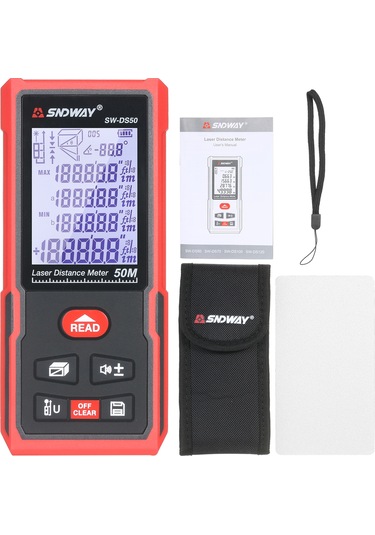 Reedark Sndway Sw-ds50 Taşınabilir Lazer Mesafe Ölçer, 50m Hassas Ölçüm, Kızılötesi Elektronik Cetvel, Pil Hariç
