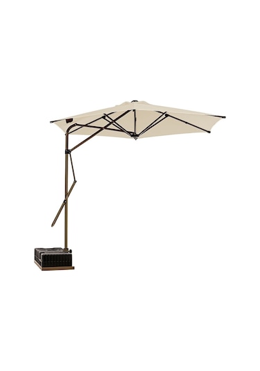 Sahra 250/6 Yandan Gövdeli Bahçe Şemsiyesi - Krem Krem