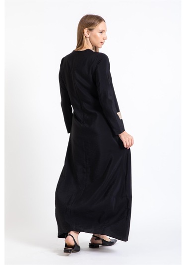 Paraşüt Kumaş Elbise Siyah-siyah