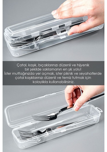 5 Adet Çatal Kaşık Bıçak Saklama Kutusu - Organizer Kaşıklık Taşıma Kabı Çok Amaçlı Düzenleyici
