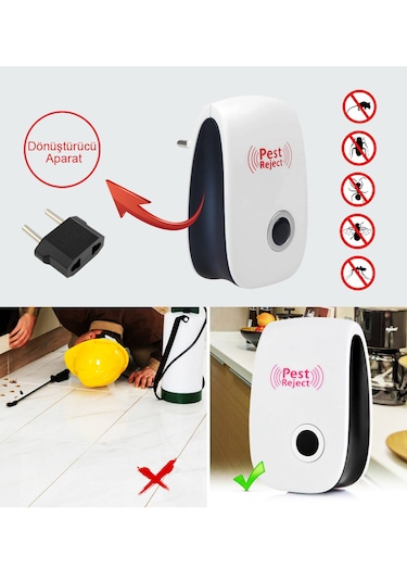Mobgift Pest Reject Sonic Haşere Kovucu Fare Haşere Karasinek Siv