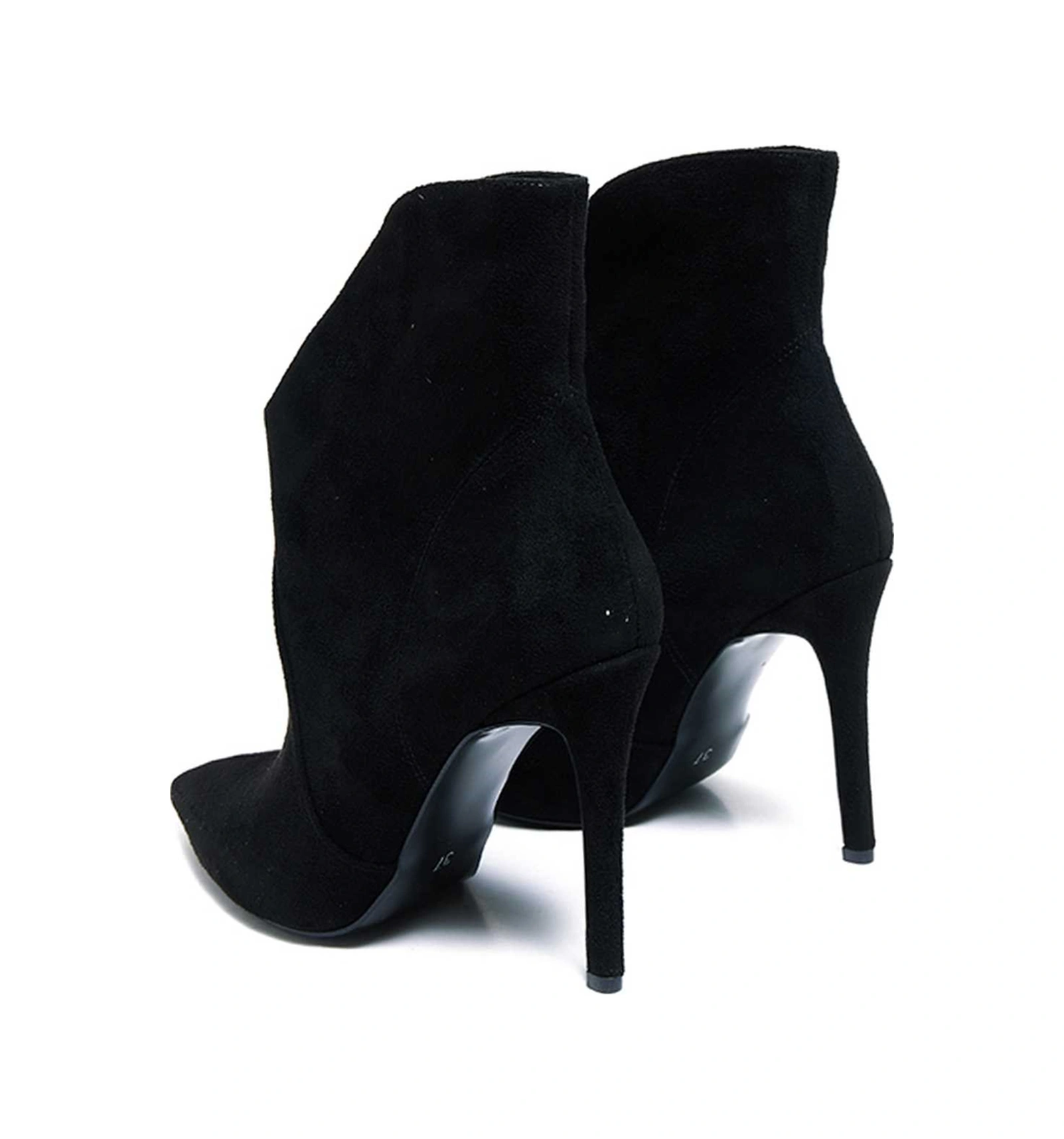 Bestello Ince Topuklu Neolit Taban Topuklu Bot 281-1134 Kadın Bot Siyah Suet