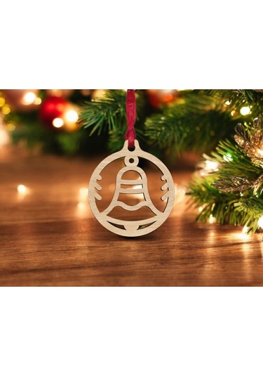 10 Parça Ahşap Yılbaşı Ağacı Süs Seti-3 Ortalama 6-8 Cm Noel Ağacı Süsü