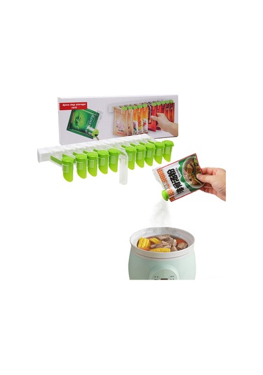 Mutfak Baharat Düzenleyici Raf - 3/6/10 Parça/set Deliksiz Askı Tasarımı İle Asılan Mutfak Baharat Çantası Depolama Rafı, Kilitli Klips Ve Dağıtıcı İle Baharat Depolama Düzenleyici Raf. Beyaz