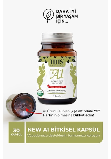 New A1 L Carnitine Lepidium Bitkisel Kapsül Aromasız