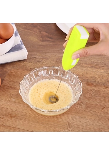Dashanshop Yeşil Pilli Mini Süt Köpürtücü - El Tipi Çırpıcı, Latte Ve Matcha İçin